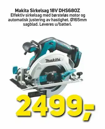 Makita Sirkelsag 18v dhs680z