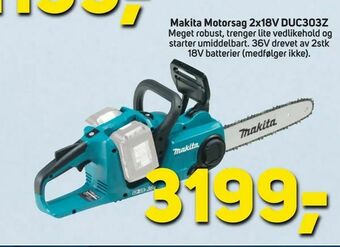 Megaflis Makita Motorsag 2x18V DUC303Z tilbud