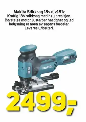 Megaflis Makita Stikksag 18v djv181z tilbud