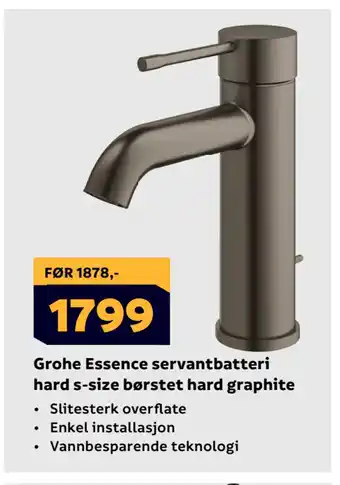 Megaflis Grohe Essence servantbatteri hard s-size børstet hard graphite tilbud