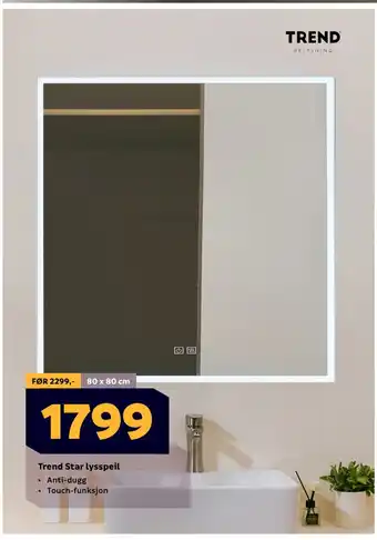 Megaflis Trend Star lysspeil tilbud