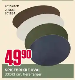 Europris SPISEBRIKKE OVAL tilbud