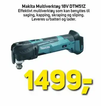 Megaflis Makita Multiverktøy 18v dtm51z tilbud