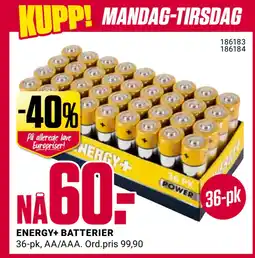Europris ENERGY+ BATTERIER tilbud
