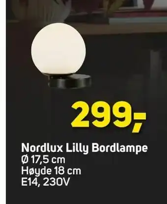 Megaflis Nordlux Lilly Bordlampe tilbud
