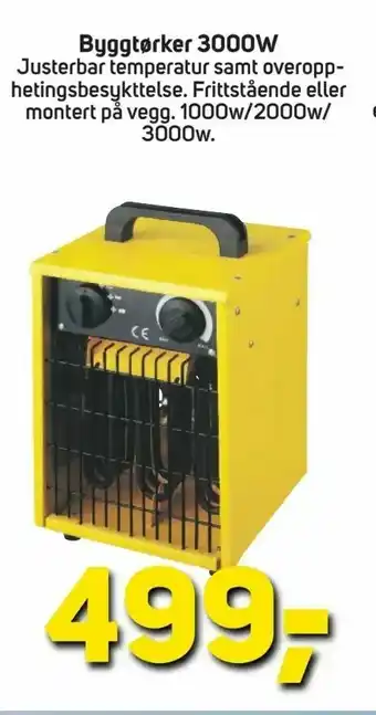 Megaflis Byggtørker 3000w tilbud
