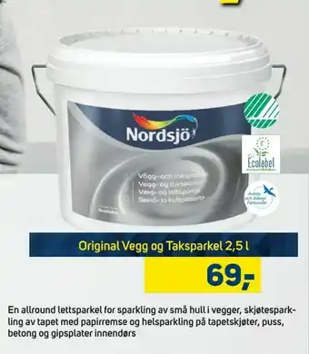 Megaflis Original Vegg og Taksparkel 2,5 l tilbud