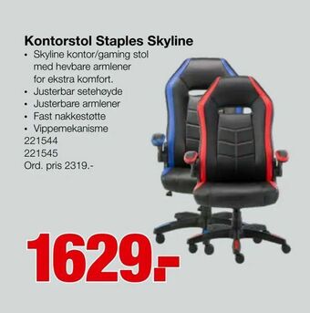 Staples Kontorstol Staples Skyline tilbud