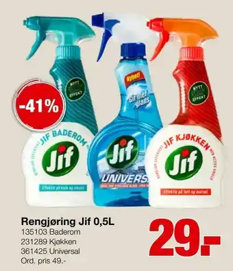 Staples Rengjøring Jif 0,5L tilbud