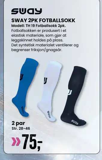 Sport Outlet SWAY 2PK FOTBALLSOKK tilbud