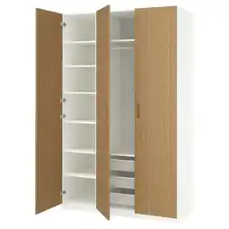 IKEA Pax / tonstad Garderobekombinasjon, hvit/eikefiner, 150x60x236 cm tilbud