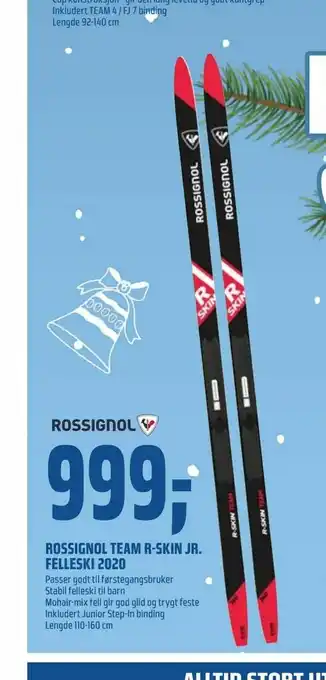 Coop Obs Rossignol team r-skin jr. felleski 2020 tilbud