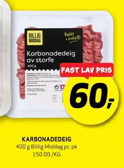 Bunnpris KARBONADEDEIG tilbud