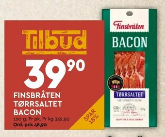 Coop Mega Finsbråten tørrsaltet bacon tilbud