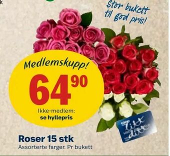 Coop Mega Roser 15 stk tilbud