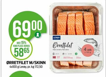 Kiwi Ørretfilet m/skinn tilbud