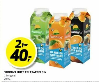 Bunnpris Sunniva juice eple/appelsin tilbud