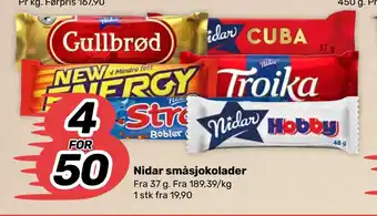 Coop Marked Nidar småsjokolader tilbud