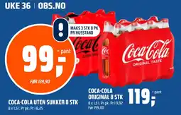 Coop Obs COCA-COLA UTEN SUKKER 8 STK tilbud