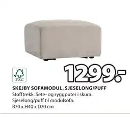 JYSK SKEJBY SOFAMODUL, SJESELONG/PUFF tilbud