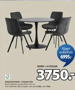 JYSK RINGSTED BORD + HYGUM STOL tilbud