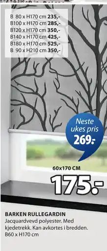 JYSK BARKEN RULLEGARDIN tilbud