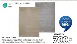 JYSK VILLEPLE TEPPE tilbud