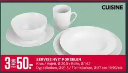 Europris SERVISE HVIT PORSELEN tilbud