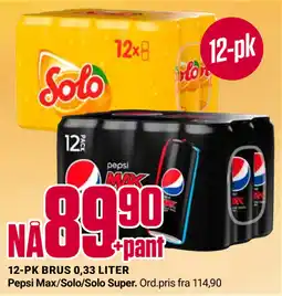 Europris Pepsi Max. Solo/Solo Super tilbud