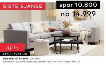 Skeidar Scandinavia hjørnesofa tilbud