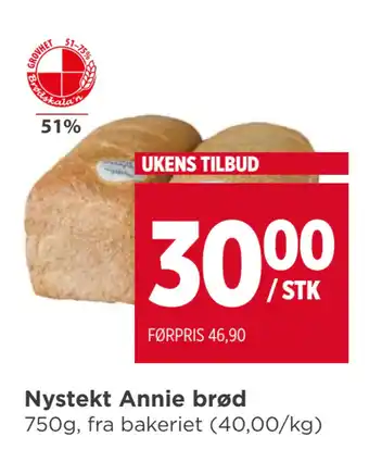 Meny Nystekt Annie brød tilbud