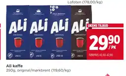 Meny Ali kaffe tilbud