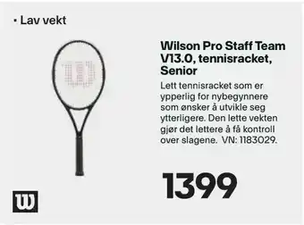XXL Sport Wilson Pro Staff Team V13,0, tennisracket, Senior tilbud