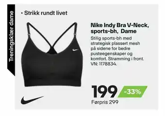 XXL Sport Nike Indy Bra V-Neck, sports-bh, Dame tilbud
