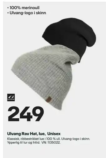 XXL Sport Ulvang Rav Hat, lue, Unisex tilbud