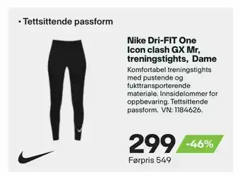 XXL Sport Nike Dri-FIT One Icon clash GX Mr, treningstights, Dame tilbud