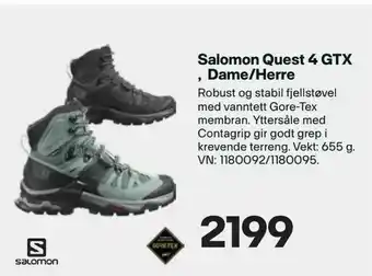 XXL Sport Salomon Quest 4 GTX Dame/Herre tilbud