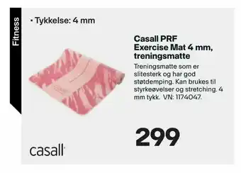 XXL Sport Casall PRF Exercise Mat 4 mm, treningsmatte tilbud