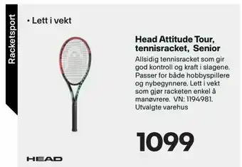 XXL Sport Head Attitude Tour, tennisracket, Senior tilbud