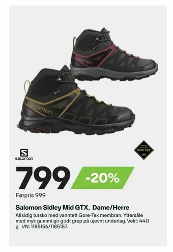 XXL Sport Salomon Sidley Mid GTX, Dame/Herre tilbud