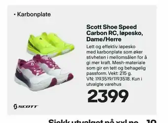 XXL Sport Scott Shoe Speed Carbon RC, løpesko, Dame/Herre tilbud