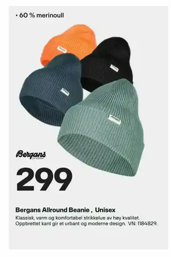 XXL Sport Bergans Allround Beanie Unisex tilbud