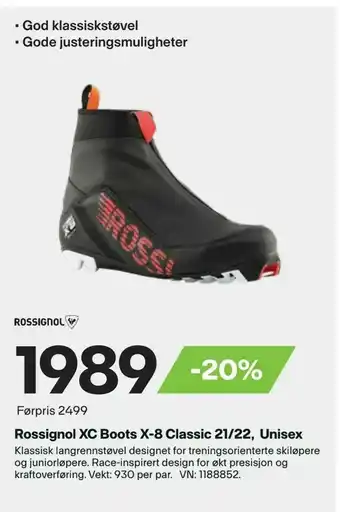 XXL Sport Rossignol XC Boots X-8 Classic 21/22, Unisex tilbud