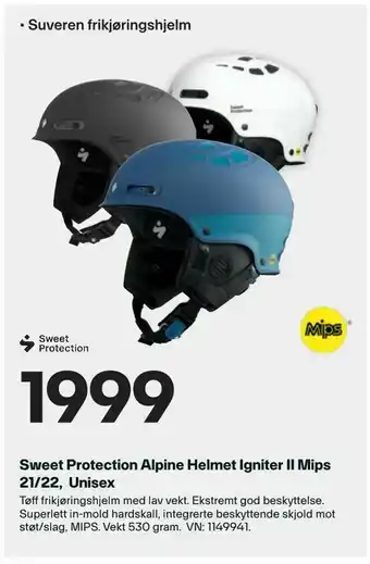 XXL Sport Sweet Protection Alpine Helmet Igniter II Mips 21/22, Unisex tilbud