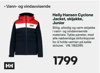 XXL Sport Helly Hansen Cyclone Jacket, skijakke, Junior tilbud