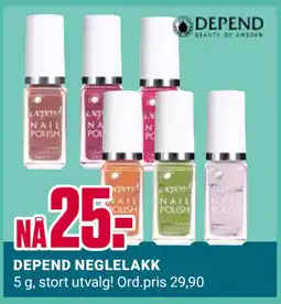 Europris DEPEND NEGLELAKK tilbud
