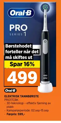 POWER ELEKTRISK TANNBØRSTE tilbud