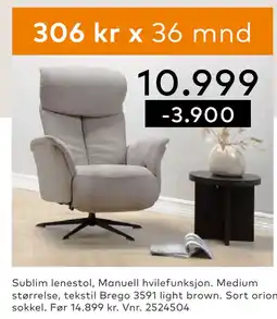 Skeidar Sublim lenestol tilbud