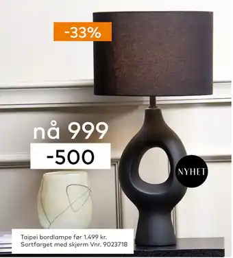 Skeidar Taipei bordlampe tilbud