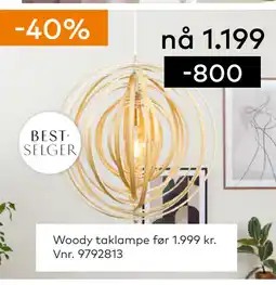 Skeidar Woody taklampe tilbud